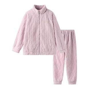 英氏青少年睡衣女款珊瑚绒家居服2026冬新款加厚可外穿法兰绒套装