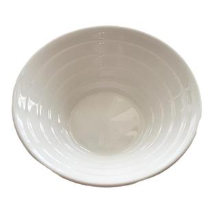 安木良品 ins日式简约横纹纯白陶瓷喇叭碗拉面汤碗沙拉大号饭碗