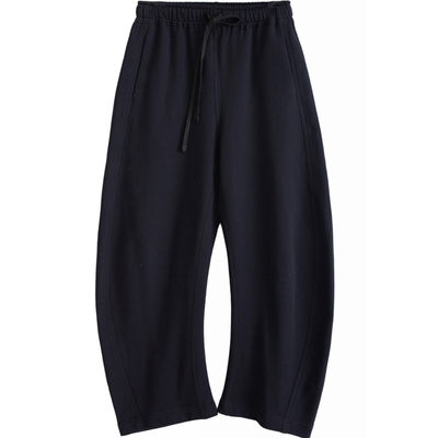 高腰圈圈棉卫裤全棉阔腿裤卫裤