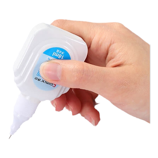 齐心涂改修正液改正修改液笔消字灵修正带学生用可爱涂改笔白色无痕退字快干图改环保安全批发大容量儿童文具