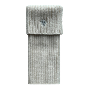 夜间教习室袜套女夏薄款小蜜蜂刺绣jk中筒袜针织腿套灰色堆堆袜子