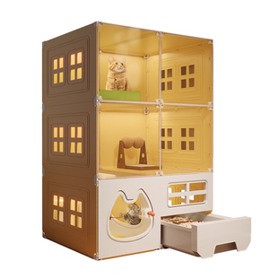 猫笼子猫窝家用猫别墅厕所一体猫柜超大自由空间室内一室一厅一卫