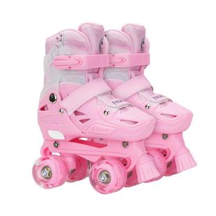 儿童四轮溜冰鞋初学者套装艾莎双排轮滑鞋女童旱冰小童宝宝滑轮