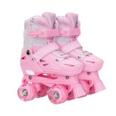 儿童四轮溜冰鞋初学者套装艾莎双排轮滑鞋女童旱冰小童宝宝滑轮