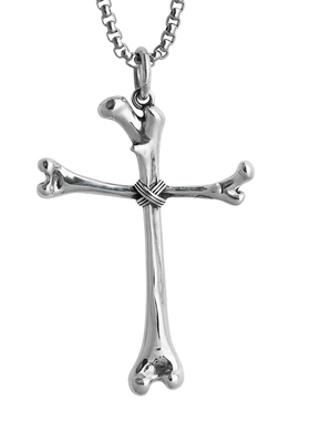 十字架骨头男女朋克项链
