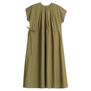 ltyp旅途原品 【限量折扣|连衣裙合集】压褶廓形A字系带连衣裙女