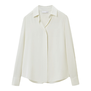 【孙俪同款】OVV春夏热卖女装22MM双乔翻领真丝衬衫