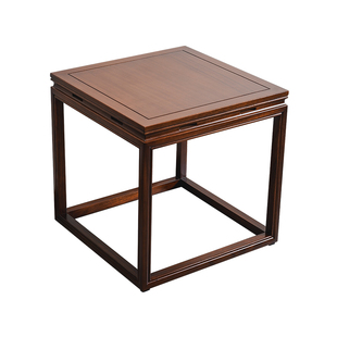 新中式乌金木实木茶几沙发旁边几角几方几正方形边桌小方桌可移动