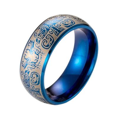 泰爱你饕餮纹男钛钢中国风戒指