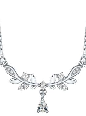 六桂福月桂女神银项链女高级感