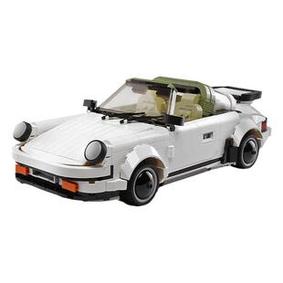 拼图拼搭复古保时捷911turbo敞篷跑车汽车模型拼装玩具中国积木