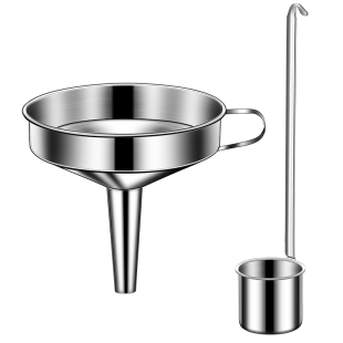 不锈钢漏斗酒提大口径食品级家用厨房打酒提子长柄酒勺过滤网酒坛