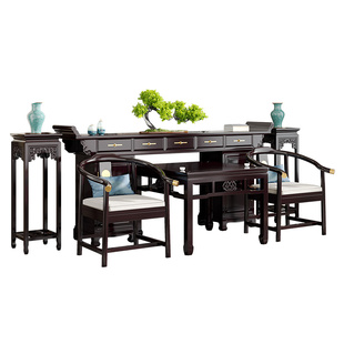 新中式中堂六件套实木神台柜体供桌农村自建房堂屋客厅家用八仙桌