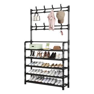 三梦鞋架子家用门口多层入户多功能挂衣架一体简易鞋帽架出租房用