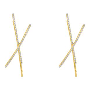 85度灰交叉镶钻发夹侧边一字夹女后脑勺ins发卡刘海夹子网红发饰