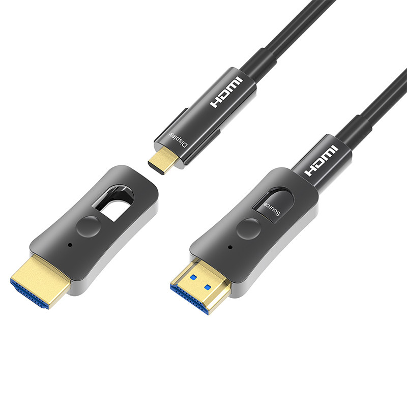 光纤HDMI线2.1小头电脑穿管8k高清线工程分离式连接线144hz电视4k