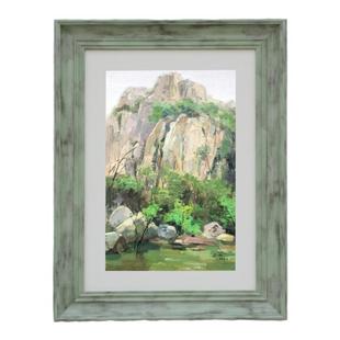 复古装饰美式实木画框定制卡纸木质拼图相框挂墙油画外框定制装裱