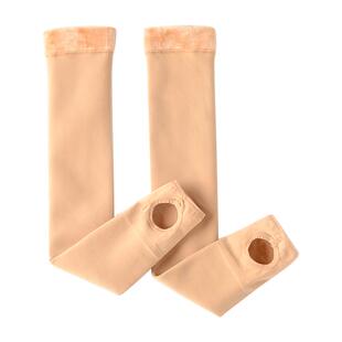 秋冬季黑色护膝袜套女过膝袜子加绒保暖高筒袜加厚肤色长筒大腿袜