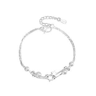 925双层简约轻奢纯银圆珠手链ins学生精致女生手饰520情人节礼物