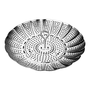 316不锈钢多功能折叠蒸笼厨房可伸缩莲花收缩蒸煮篮蒸架家用笼屉