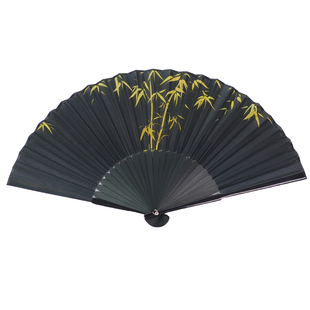 折扇古风扇子夏天便携中国风男女黑色随身折叠旗袍走秀舞蹈小竹扇