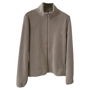 纯色简约立领德绒外套女2025秋冬新款休闲风宽松显瘦百搭叠穿上衣