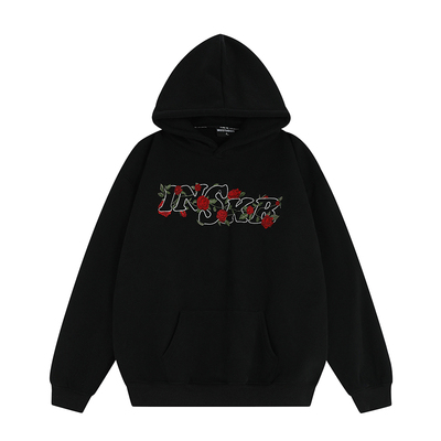 INSstudios刺绣玫瑰花LOGO卫衣