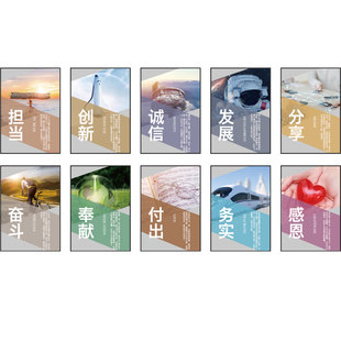 办公室装饰公司励志企业文化背景墙面贴房产中介销售布置楼梯挂画