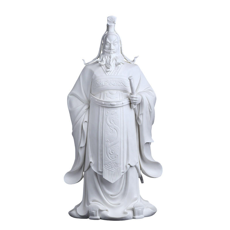 刘铭志秦始皇陶瓷人物摆件手签