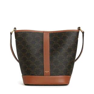 欧洲直邮CELINE赛琳女士小号老花水桶包帆布配皮单肩包斜挎包女包