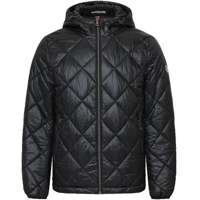 [三防]Navigare意大利小帆船黑色棉衣男冬季休闲保暖棉服连帽外套