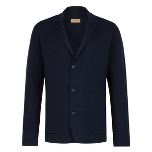 FALCONERI男士经典翻领羊毛针织西装外套UCL0212