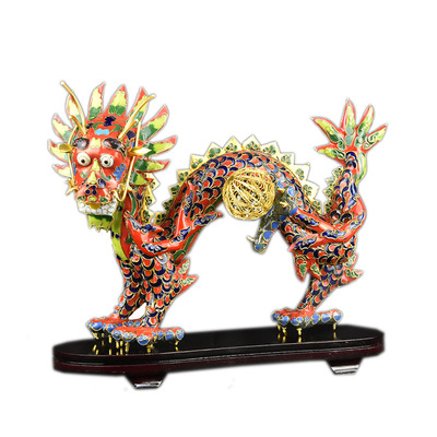 北京景泰蓝花丝龙年礼品生肖摆件
