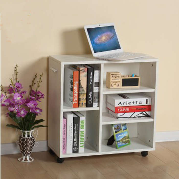 可移动书柜带轮储物柜收纳柜子简易书架小书柜置物架学生床头书柜