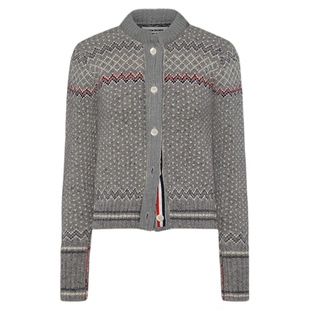 [6期免息]THOM BROWNE2025秋冬女士费尔岛提花针织开衫