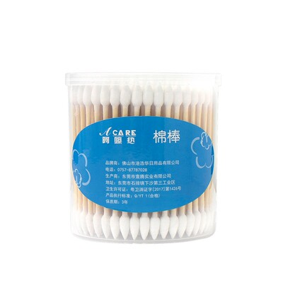 pq801_J棉签棉棒尖头双头木螺旋型棉签棒细小化妆家用纹绣纳米专