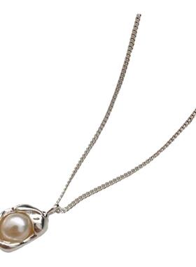 s925纯银珍珠银豆豆锁骨链女项链