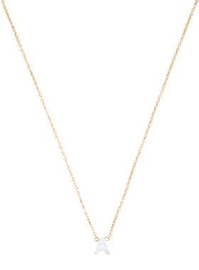 法式天然字母14k金色脖颈ins项链