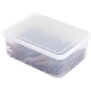 虾保鲜盒储存盒鱼肉薄切肉片冰箱收纳盒食品级扁平整理盒食物分装