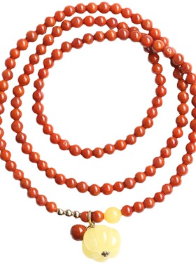 南红玛瑙柿子红满色满肉手串