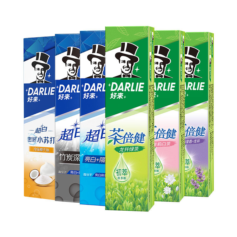 黑人清新含氟清洁大规格牙膏6支