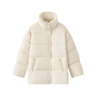 [何泓姗同款]MOP25冬新款白鹅绒立领中长款泡芙云朵保暖羽绒服女