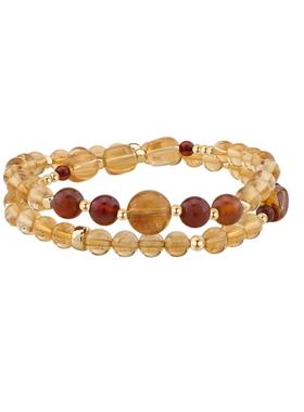 阿吉豆手链黄水晶琥珀叠戴手串珠