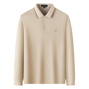 【索罗娜/珠地】梦特娇26春季商务男士长袖polo衫长袖翻领透气