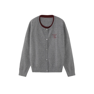 时然大码新年圣诞红色毛衣假两件针织衫25秋冬新款微胖mm撞色女装