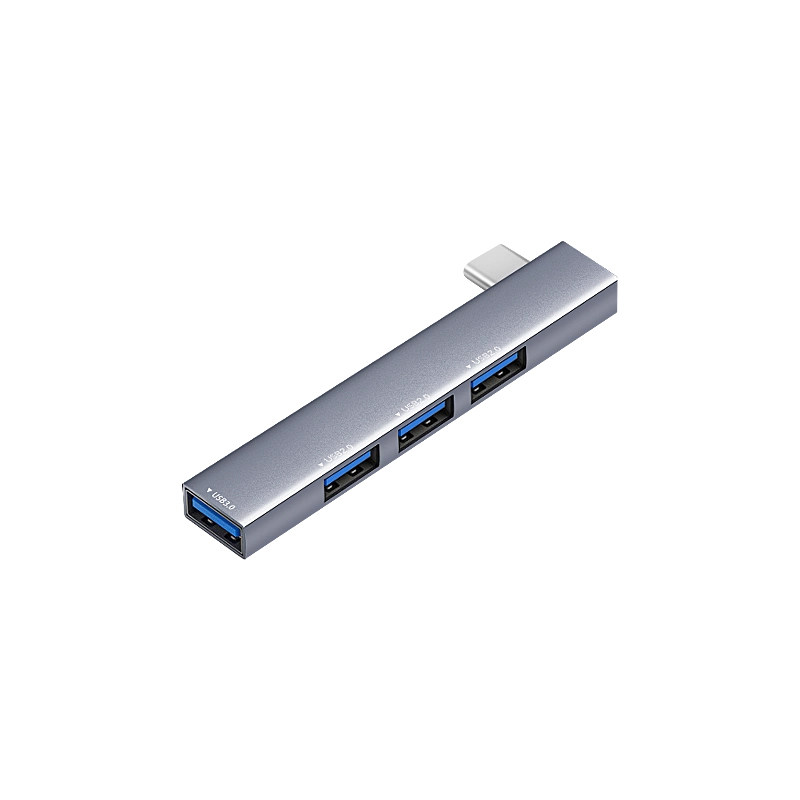 Snowkids拓展坞Typec扩展USB3.0分线器hub笔记本电脑u盘鼠标键盘外接多功能一拖四USB集线器扩展直插式
