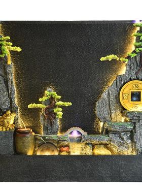 大型落地假山流水屏风隔断