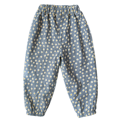 文艺清新牛仔长裤雏菊印花休闲裤