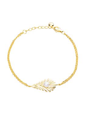 zivgrey纯银树叶手链天然珍珠