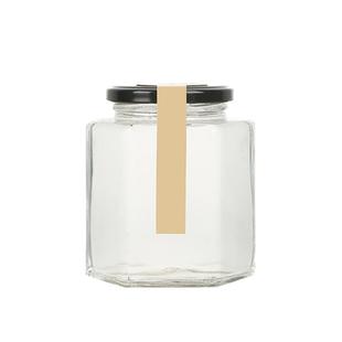 玻璃罐六棱玻璃瓶蜂蜜瓶子罐头辣椒酱带盖专用食品级罐子密封空瓶